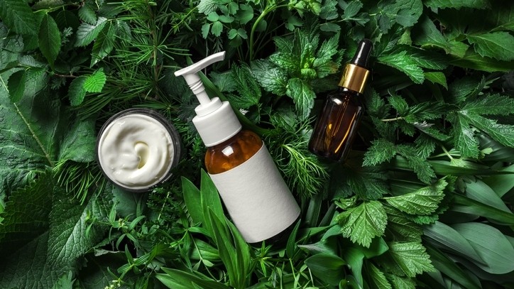 Natural herbal cosmetics and organic beauty products